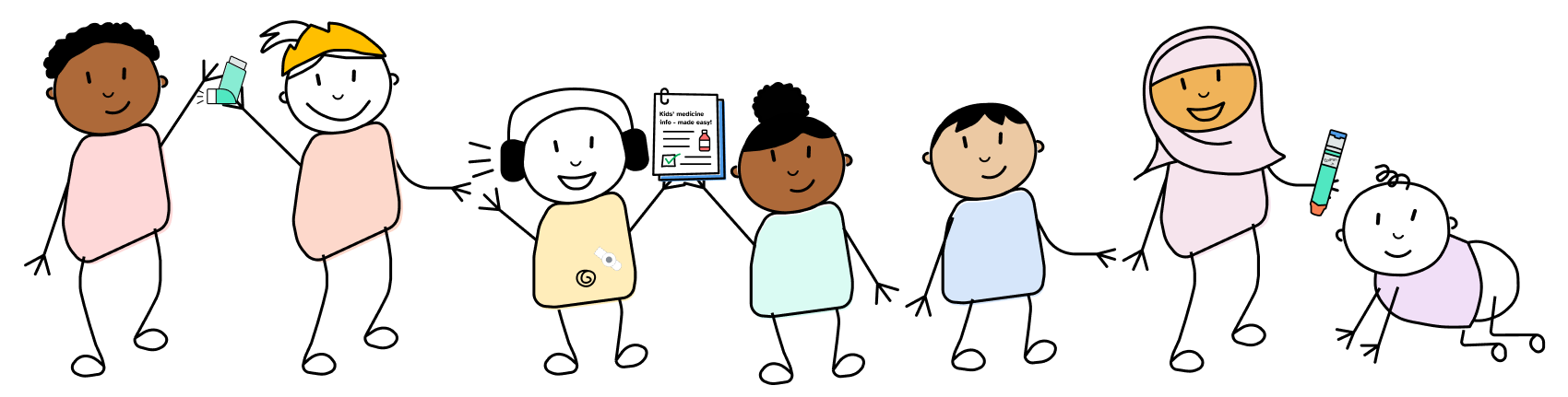 healthy and happy kids illustration